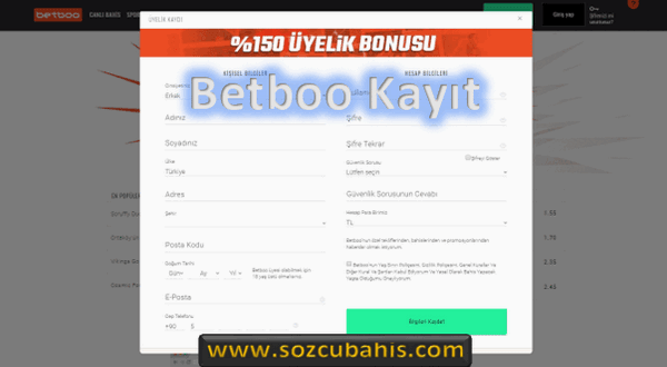 Betboo kayıt